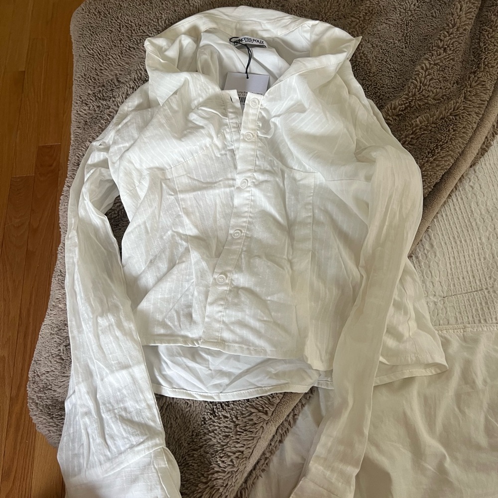 Princess Polly Elegant White Long Sleeve Top